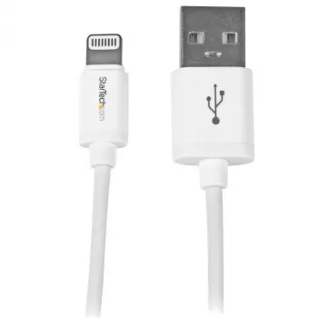 StarTech.com Cable USB a Lightning de 1 m – cable de carga para iPhone/iPad/iPod – cable Lightning a USB con carga rápida – certificado Apple MFi – blanco