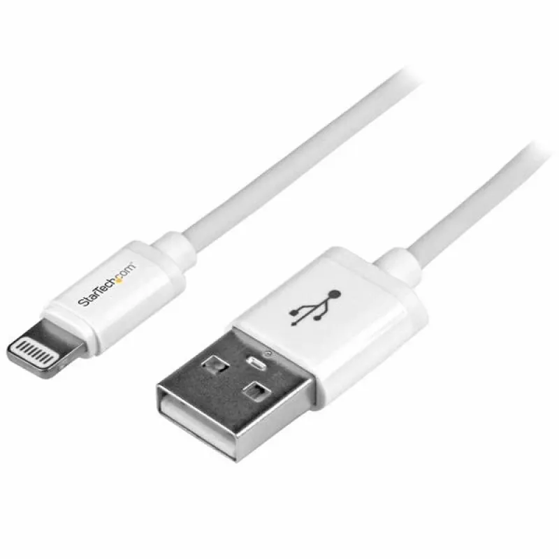 StarTech.com Cable USB a Lightning de 1 m – cable de carga para iPhone/iPad/iPod – cable Lightning a USB con carga rápida – certificado Apple MFi – blanco