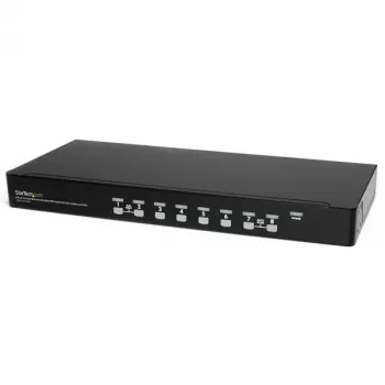 StarTech.com Kit de conmutador KVM USB para rack 1HE de 8 puertos con OSD y cables