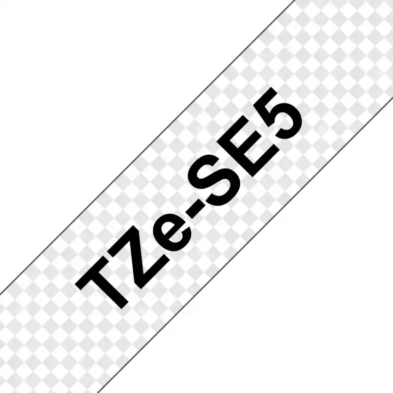 Cinta de etiquetar Brother TZE-SE5 — 24 mm x 8 m, negro sobre blanco