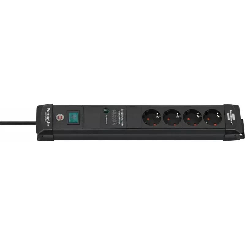 Alargador de corriente Brennenstuhl 1951140300 1,8 m 4 tomas de corriente para interior negro