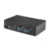 StarTech.com Switch KVM DisplayPort de 2 puertos, 8K 60Hz / 4K 144Hz, pantalla única, DP 1.4, 2x puertos USB 3.0, 4x puertos USB 2.0 HID, conmutación por botón y tecla de acceso rápido, conforme TAA - independiente del sistema operativo, carcasa de metal