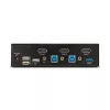 StarTech.com Switch KVM DisplayPort de 2 puertos, 8K 60Hz / 4K 144Hz, pantalla única, DP 1.4, 2x puertos USB 3.0, 4x puertos USB 2.0 HID, conmutación por botón y tecla de acceso rápido, conforme TAA - independiente del sistema operativo, carcasa de metal
