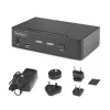 StarTech.com Switch KVM DisplayPort de 2 puertos, 8K 60Hz / 4K 144Hz, pantalla única, DP 1.4, 2x puertos USB 3.0, 4x puertos USB 2.0 HID, conmutación por botón y tecla de acceso rápido, conforme TAA - independiente del sistema operativo, carcasa de metal