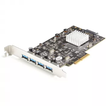 StarTech.com Tarjeta USB PCIe de 4 puertos - Tarjeta de expansión PCI Express USB 3.1/3.2 Gen 2 Type-A de 10 Gbit/s con 2 controladores - 4x USB-A - Tarjeta adaptadora adicional USB PCIe - Windows/Mac/Linux