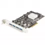 StarTech.com Tarjeta USB PCIe de 4 puertos - Tarjeta de expansión PCI Express USB 3.1/3.2 Gen 2 Type-A de 10 Gbit/s con 2 controladores - 4x USB-A - Tarjeta adaptadora adicional USB PCIe - Windows/Mac/Linux