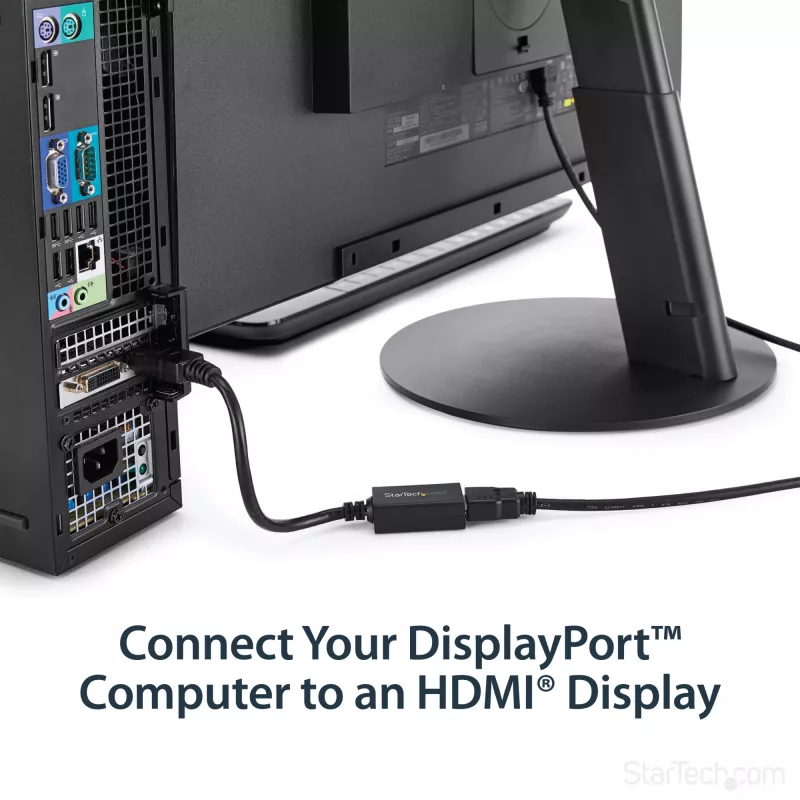 StarTech.com DP2HDMI2 adaptador de vídeo / convertidor de DisplayPort a HDMI, macho/hembra, hasta 1920x1200, 25 cm