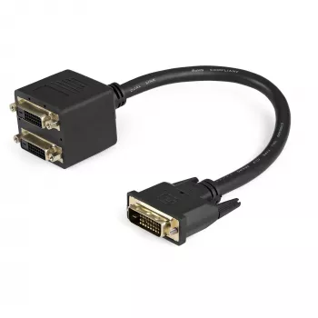 StarTech.com Cable divisor de vídeo digital DVI-D a 2x DVI-D de 30cm (1 ft) - M/H~1 ft Cable divisor de vídeo digital DVI-D a 2x DVI-D - M/H