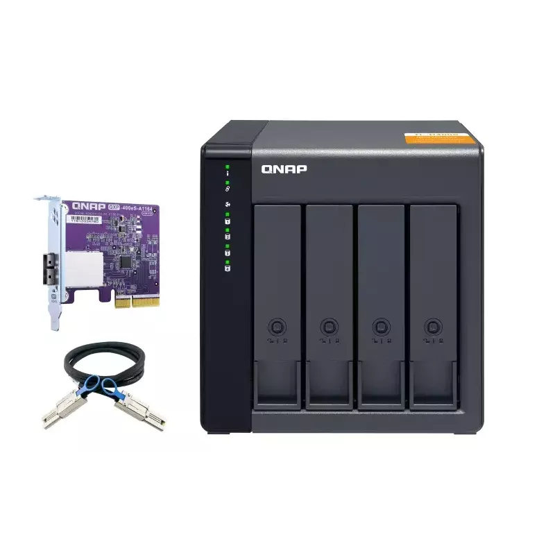 QNAP Caja de almacenamiento JBOD SATA 6Gbps de sobremesa de alto rendimiento | TL-D400S | Negro