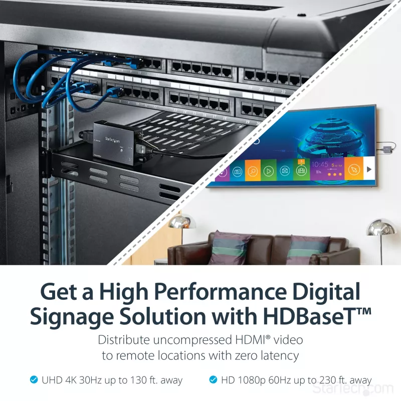 StarTech.com Extensor HDMI sobre CAT5e HDBaseT - Alimentación por cable - Ultra HD 4K - TAA