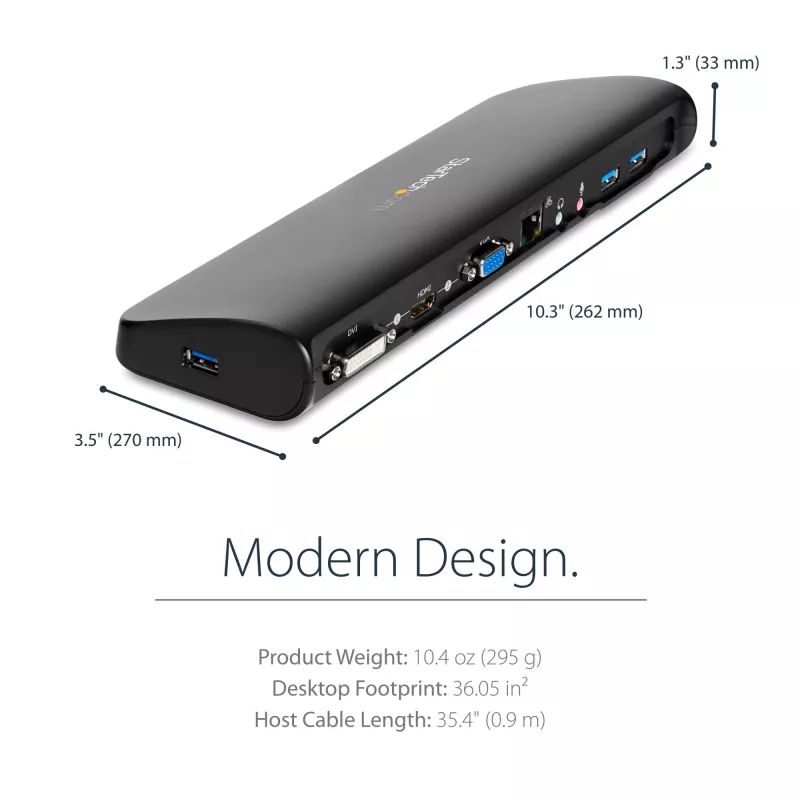 StarTech.com Estación de acoplamiento USB 3.0 para doble monitor con HDMI y DVI/VGA