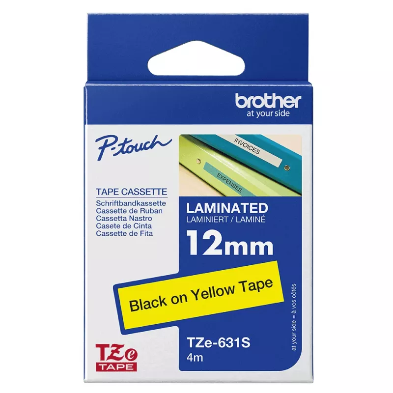Brother TZE631S Cinta de rotular Negro sobre Amarillo TZe