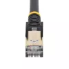StarTech.com Cable Ethernet CAT6a de 5 m – 10 Gigabit apantallado, protección de pestaña, RJ45, cable patch 100W PoE – Cable de red 10GbE STP con alivio de tensión – Negro, probado individualmente/cableado certificado UL/TIA