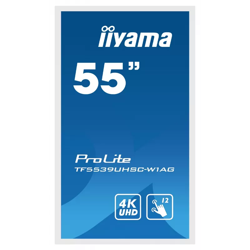Pantalla de señalización iiyama TF5539UHSC-W1AG 139,7 cm (55 inch) LED 500 cd/m² 4K Ultra HD blanca táctil 24/7