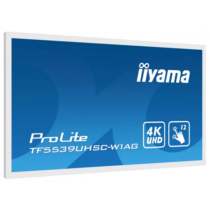 Pantalla de señalización iiyama TF5539UHSC-W1AG 139,7 cm (55 inch) LED 500 cd/m² 4K Ultra HD blanca táctil 24/7