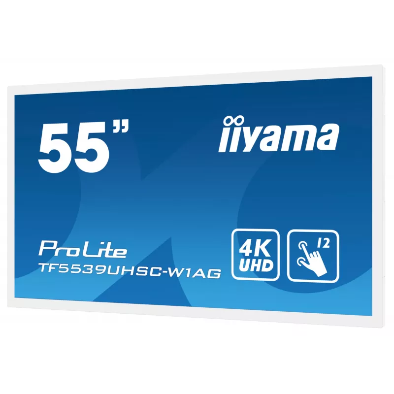 Pantalla de señalización iiyama TF5539UHSC-W1AG 139,7 cm (55 inch) LED 500 cd/m² 4K Ultra HD blanca táctil 24/7