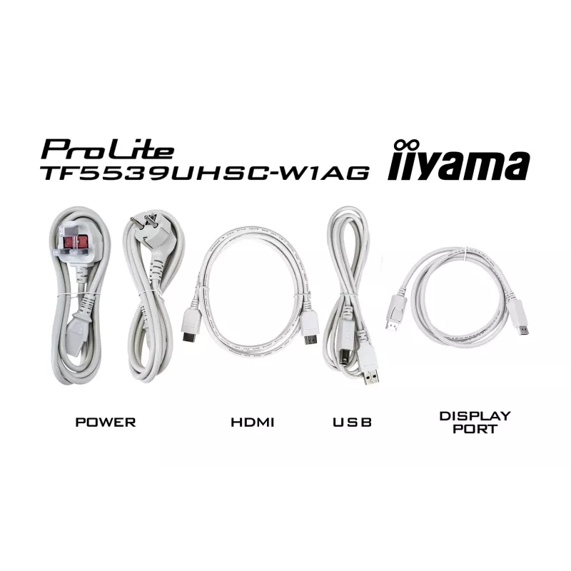 Pantalla de señalización iiyama TF5539UHSC-W1AG 139,7 cm (55 inch) LED 500 cd/m² 4K Ultra HD blanca táctil 24/7