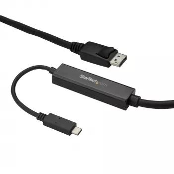 StarTech.com Cable USB-C a DisplayPort 1.2 de 2,9 m (9,8 ft.) 4K 60Hz – Cable adaptador USB-C a DisplayPort – HBR2 USB Type-C DP Alt Mode a cable de vídeo para monitor DP – Compatible con Thunderbolt 3 – Negro