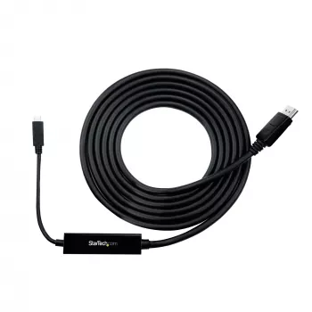 StarTech.com Cable USB-C a DisplayPort 1.2 de 2,9 m (9,8 ft.) 4K 60Hz – Cable adaptador USB-C a DisplayPort – HBR2 USB Type-C DP Alt Mode a cable de vídeo para monitor DP – Compatible con Thunderbolt 3 – Negro