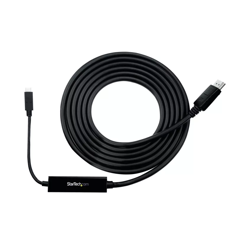StarTech.com Cable USB-C a DisplayPort 1.2 de 2,9 m (9,8 ft.) 4K 60Hz – Cable adaptador USB-C a DisplayPort – HBR2 USB Type-C DP Alt Mode a cable de vídeo para monitor DP – Compatible con Thunderbolt 3 – Negro