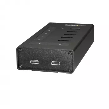 StarTech.com hub USB C de 7 puertos – USB Type-C a 2x USB-C/5x USB-A – hub USB 3.0 de metal comercial – SuperSpeed USB 3.2 Gen 1 (5 Gbit/s) – con alimentación propia – carga rápida BC 1.2 – montable/robusto