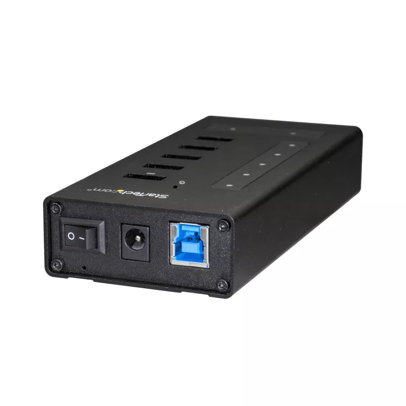 StarTech.com HB30C5A2CST hub USB 3.0 de 7 puertos, USB-C a 5x USB-A y 2x USB-C, puerto de carga rápida, industrial, metálico