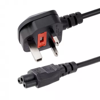 StarTech.com cable de alimentación para portátil UK de 3ft (1 m), BS 1363 a C5 (trébol), 2,5A 250V, 18AWG, cable de repuesto para portátil UK, cable de alimentación para impresora, cable de carga para portátil, cable de fuente de alimentación para portátil