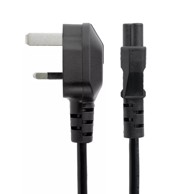 StarTech.com cable de alimentación para portátil UK de 3ft (1 m), BS 1363 a C5 (trébol), 2,5A 250V, 18AWG, cable de repuesto para portátil UK, cable de alimentación para impresora, cable de carga para portátil, cable de fuente de alimentación para portátil