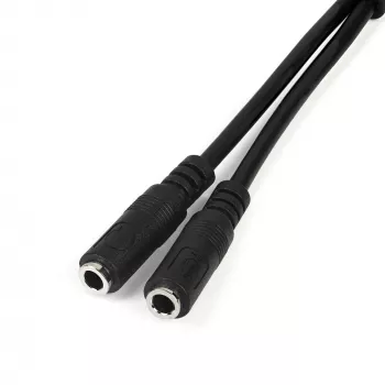 StarTech.com adaptador de auriculares para auriculares con conectores de auricular/micrófono separados – 3,5 mm de 4 polos a 2x 3,5 mm de 3 polos conector macho/hembra