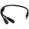 StarTech.com adaptador de auriculares para auriculares con conectores de auricular/micrófono separados – 3,5 mm de 4 polos a 2x 3,5 mm de 3 polos conector macho/hembra