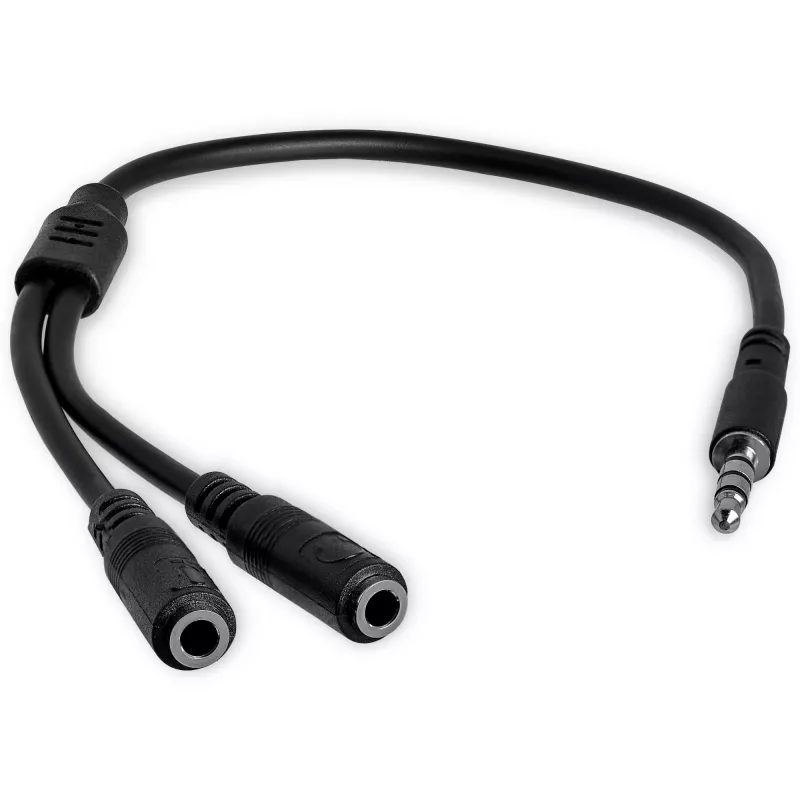 StarTech.com adaptador de auriculares para auriculares con conectores de auricular/micrófono separados – 3,5 mm de 4 polos a 2x 3,5 mm de 3 polos conector macho/hembra