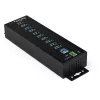 StarTech.com hub USB 3.0 de 10 puertos con fuente de alimentación – hub USB-A industrial de metal con protección ESD y contra sobretensión de 350 W – montaje en carril DIN/pared/mesa – hub USB 3.2 Gen 1 de alta velocidad (5 Gbit/s)