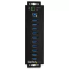 StarTech.com hub USB 3.0 de 10 puertos con fuente de alimentación – hub USB-A industrial de metal con protección ESD y contra sobretensión de 350 W – montaje en carril DIN/pared/mesa – hub USB 3.2 Gen 1 de alta velocidad (5 Gbit/s)