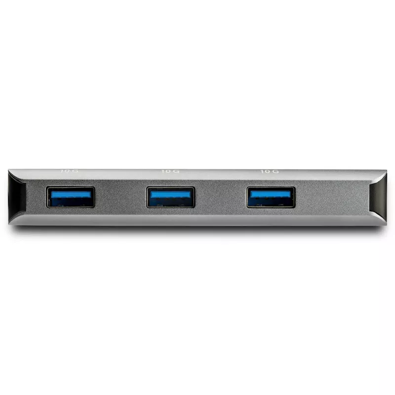 StarTech.com HB31C3ASDMB hub USB-C de 3 puertos con lector de tarjetas SD, 3x USB-A, 10 Gbps, USB 3.1, alimentado por bus, cable de 25 cm, compatible con Thunderbolt 3