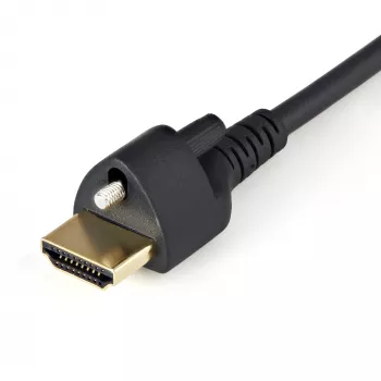 StarTech.com cable HDMI de 6ft (2 m) con tornillo de seguridad – 4K 60Hz HDR – cable de monitor HDMI 2.0 de alta velocidad con conector de tornillo de seguridad para una conexión segura – cable HDMI con Ethernet – M/M