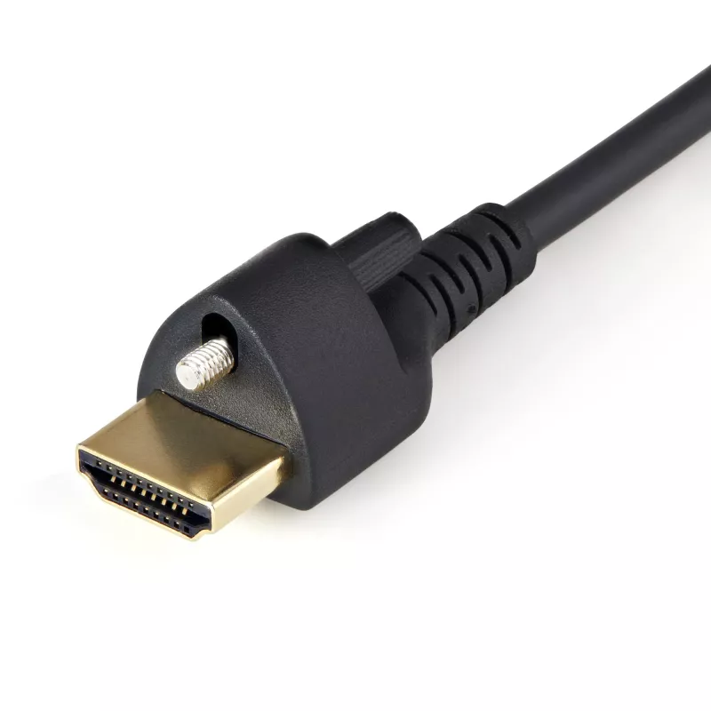 StarTech.com cable HDMI de 6ft (2 m) con tornillo de seguridad – 4K 60Hz HDR – cable de monitor HDMI 2.0 de alta velocidad con conector de tornillo de seguridad para una conexión segura – cable HDMI con Ethernet – M/M
