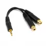 StarTech.com cable divisor estéreo de 15 cm – conector macho de 3,5 mm a 2x conector hembra de 3,5 mm