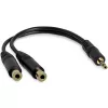 StarTech.com cable divisor estéreo de 15 cm – conector macho de 3,5 mm a 2x conector hembra de 3,5 mm