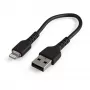StarTech.com cable USB-A a Lightning negro resistente de 15 cm – cable de carga/sincronización USB Type-A a Lightning de fibra de aramida robusto – certificado Apple MFi para iPad/iPhone 12