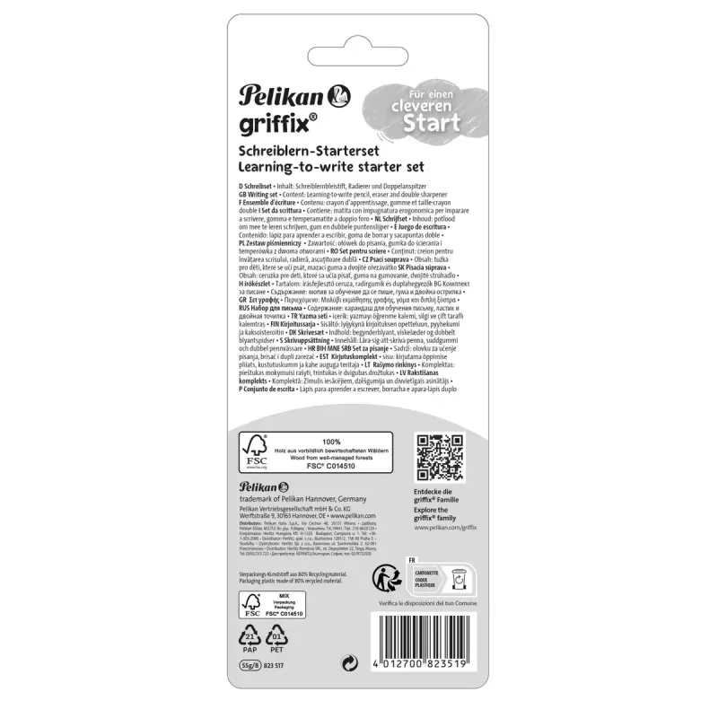 Pelikan griffix set B lápiz triangular gris 3,5 mm 140 mm