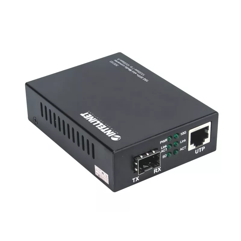 Convertidor de medios Intellinet 10GBase-T a 10GBase-R, 1 ranura SFP+ 10 GB, 1 puerto RJ45 10GB