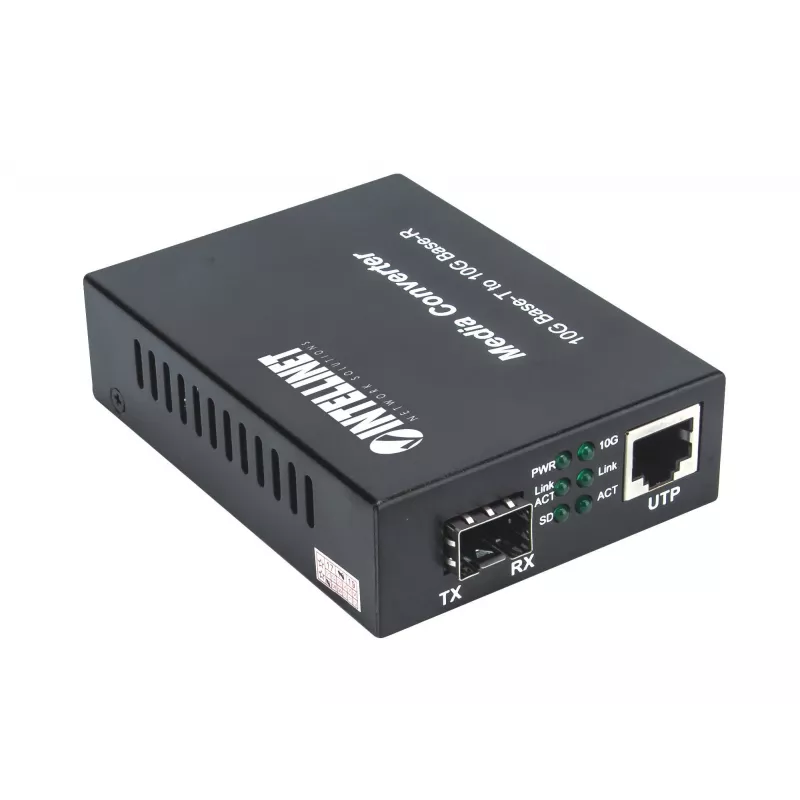 Convertidor de medios Intellinet 10GBase-T a 10GBase-R, 1 ranura SFP+ 10 GB, 1 puerto RJ45 10GB
