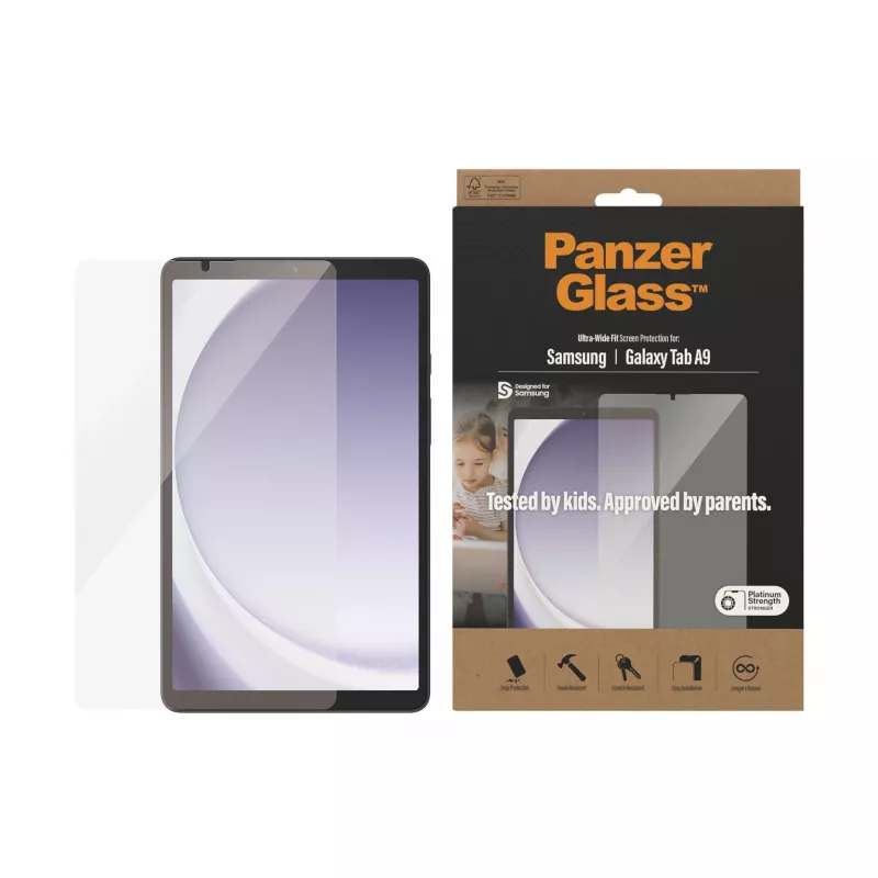 PanzerGlass ®️ protector de pantalla Samsung Galaxy Tab A9 | Ultra-Wide Fit
