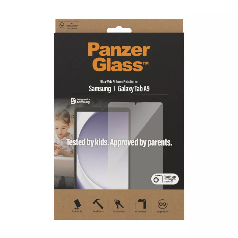 PanzerGlass ®️ protector de pantalla Samsung Galaxy Tab A9 | Ultra-Wide Fit