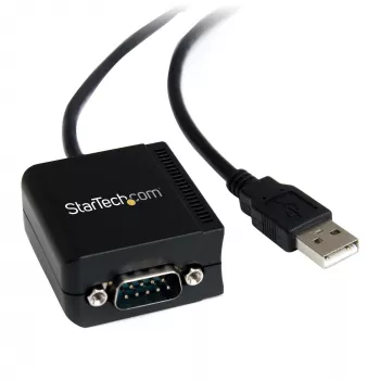 StarTech.com ICUSB2321FIS cable adaptador serie FTDI de USB a RS232 DB9 de 1 puerto, aislado ópticamente, 2,5 m, negro