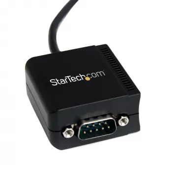 StarTech.com ICUSB2321FIS cable adaptador serie FTDI de USB a RS232 DB9 de 1 puerto, aislado ópticamente, 2,5 m, negro