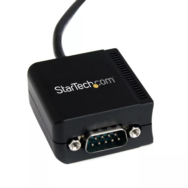 StarTech.com ICUSB2321FIS cable adaptador serie FTDI de USB a RS232 DB9 de 1 puerto, aislado ópticamente, 2,5 m, negro