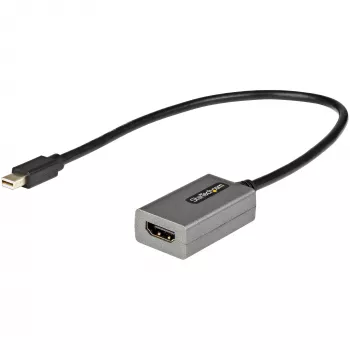 Adaptador StarTech.com Mini DisplayPort a HDMI - adaptador mDP a HDMI - 1080p - Mini DisplayPort 1.2 a monitor/pantalla HDMI - convertidor de vídeo Mini DP a HDMI - cable conectado de 30 cm - versión actualizada de MDP2HDMI