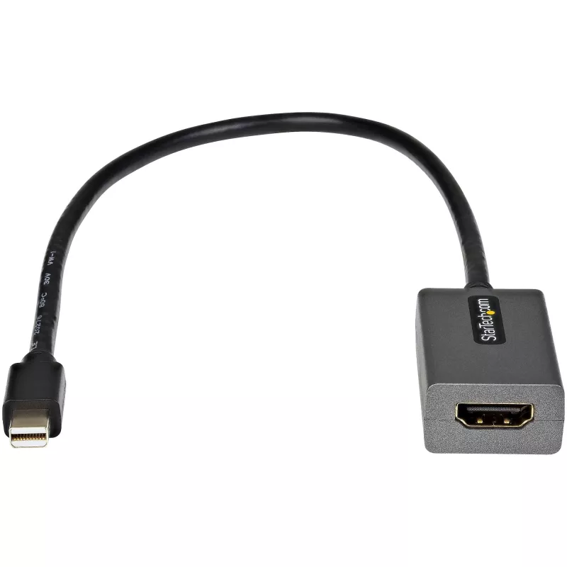 Adaptador StarTech.com Mini DisplayPort a HDMI - adaptador mDP a HDMI - 1080p - Mini DisplayPort 1.2 a monitor/pantalla HDMI - convertidor de vídeo Mini DP a HDMI - cable conectado de 30 cm - versión actualizada de MDP2HDMI