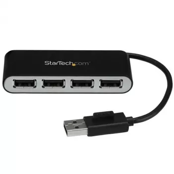 Hub USB 2.0 portátil StarTech.com de 4 puertos con cable integrado